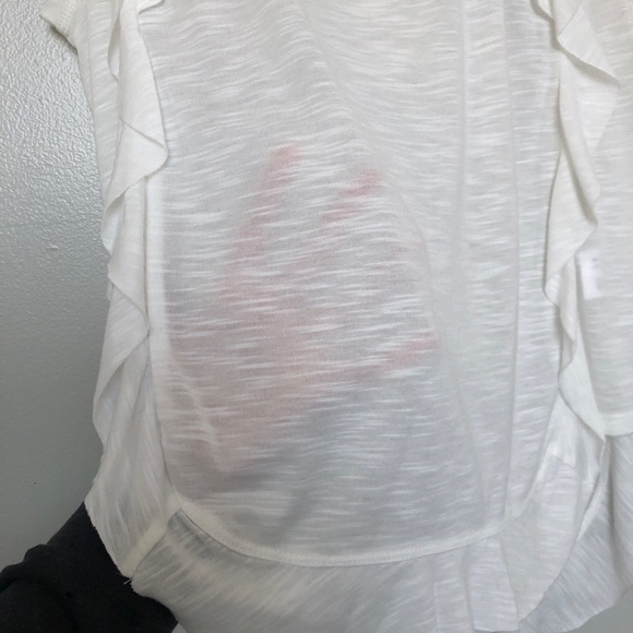 Anama Tank White Keyhole Ruffle Lightweight Top M - Picture 7 of 9